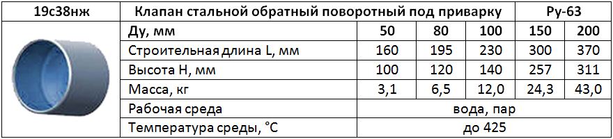 Клапан обратный поворотный под приварку - foto